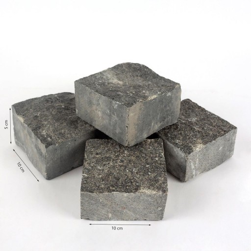Piatra Cubica Granit Antracit Fatetata 4 laterale, 10 x 10 x 5 cm
