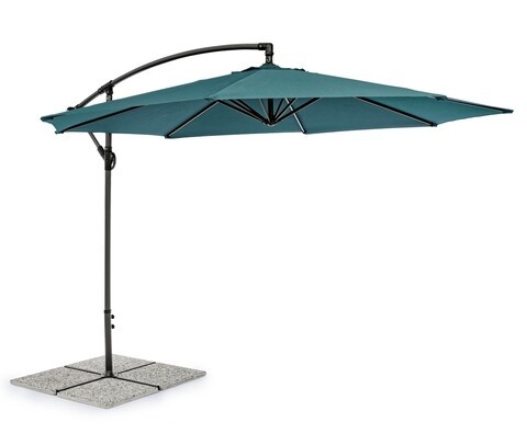 Umbrela pentru gradina/terasa Texas, Bizzotto, Ø300 cm, stalp 48 mm, stalp rotativ 360°, otel/poliester, albastru