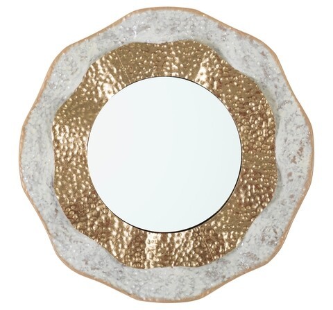Oglinda decorativa Shai Light, Mauro Ferretti, 54.5 cm, fier, auriu