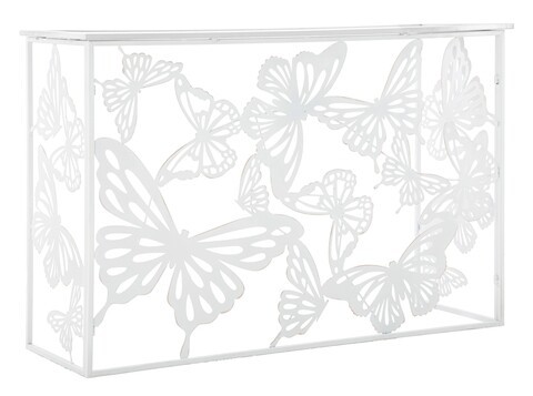 Consola Butterfly, Mauro Ferretti, 121.5x41x81 cm, fier, alb/auriu