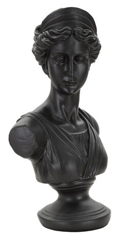 Decoratiune, Mauro Ferretti, Roman Woman, 22 x 16 x 41 cm, polirasina, negru