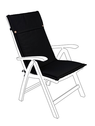Perna pentru scaun de gradina cu spatar inalt Charcoal, Bizzotto, 50 x 120 cm, tesatura Ofelin, gri carbune