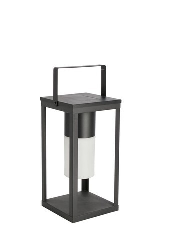 Lampa solara cu agatatoare LED Square, Bizzotto, 17 x 17 x 38 cm, otel, negru