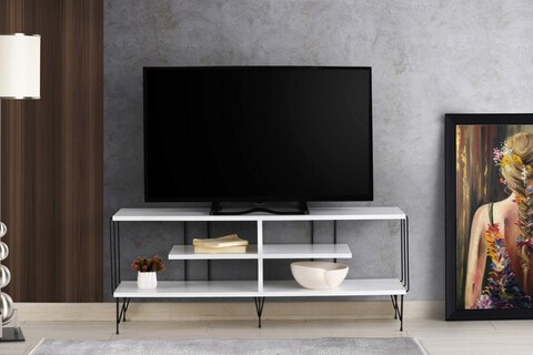 Comoda TV, Kalune Design, Eze, 120x44.5x30 cm, Alb