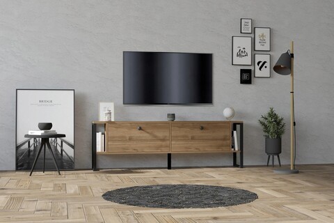 Comoda TV, Puqa Design, Ahu, 160x50.4x24.5 cm, PAL, Maro