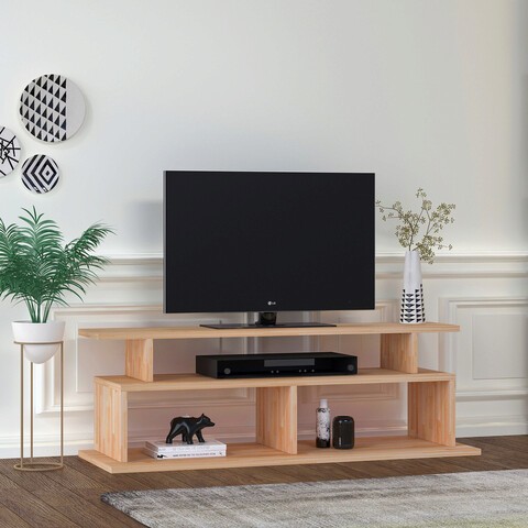 Comoda TV, Woodface, Ella, 110x40x40 cm, Lemn, Natural