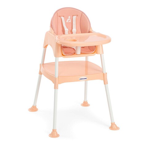 Scaun de masa pentru bebelusi, 3in1, 86x55 cm, Plastic, Roz somon