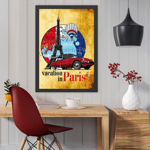 Tablou decorativ, Vacation In Paris (55 x 75), MDF , Polistiren, Multicolor