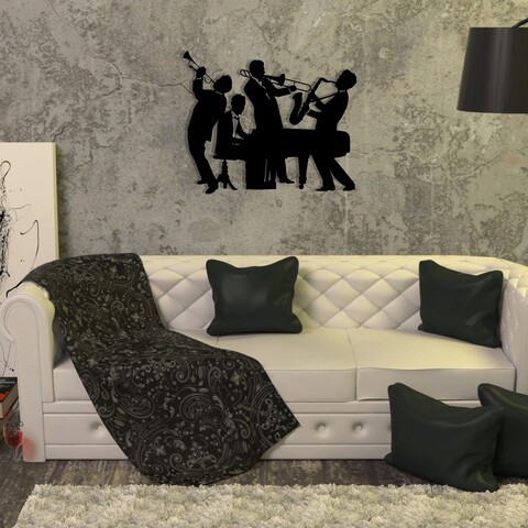 Decoratiune de perete, Suveyda, metal, 56 x 38 cm, negru