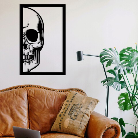 Decoratiune de perete, Kurt, lemn/metal, 50 x 58 cm, negru/maro