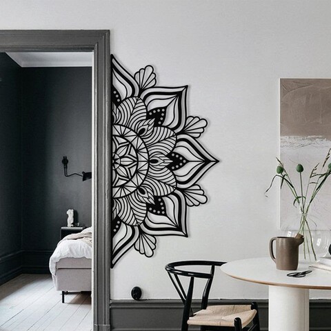Decoratiune de perete, Berceste, Metal, Dimensiune: 160 x 81 cm, Negru
