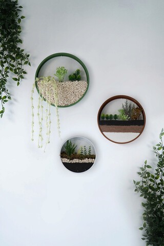 Decoratiune de perete, Smooth Hydrangea, Metal , Fier, Verde / Maro / Alb