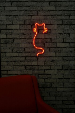 Decoratiune luminoasa LED, Cat, Benzi flexibile de neon, DC 12 V, Rosu