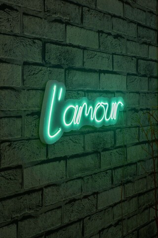 Decoratiune luminoasa LED, L'amour, Benzi flexibile de neon, DC 12 V, Albastru