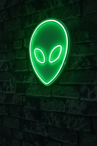 Decoratiune luminoasa LED, Alien, Benzi flexibile de neon, DC 12 V, Verde