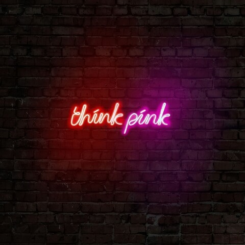 Decoratiune luminoasa LED, Think Pink, Benzi flexibile de neon, DC 12 V, Rosu
