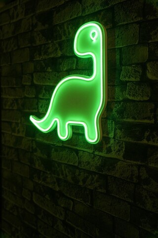 Decoratiune luminoasa LED, Dino the Dinosaur, Benzi flexibile de neon, DC 12 V, Verde