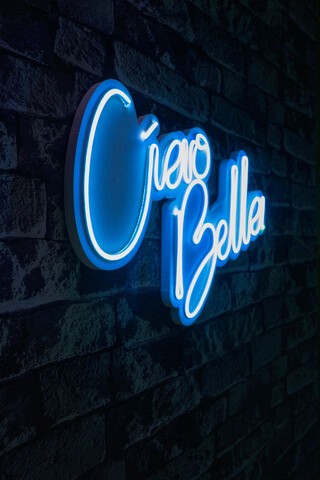 Decoratiune luminoasa LED, Ciao Bella, Benzi flexibile de neon, DC 12 V, Albastru