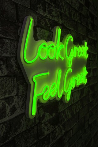 Decoratiune luminoasa LED, Look Great Feel Great, Benzi flexibile de neon, DC 12 V, Verde