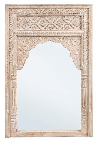 Oglinda decorativa Nawal, Bizzotto, 80 x 120 cm, lemn de mango, natural