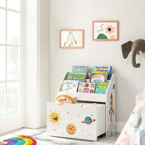 Organizator jucarii / mobilier camera copilului, Space, Vasagle, 62.5 x 29.5 x 70 cm, multicolor