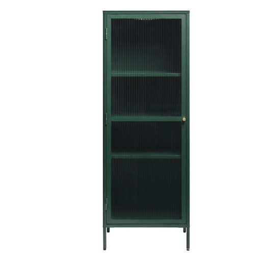 Vitrină din metal Unique Furniture Bronco, înălțime 160 cm, verde