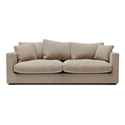 Canapea din catifea reiată crem 220 cm Comfy - Scandic