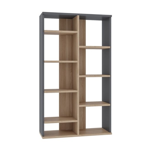 Bibliotecă gri/cu aspect de lemn de stejar 72x124 cm Keota – Kalune Design