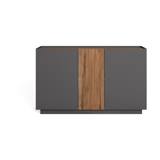 Comodă gri/în culoare naturală cu aspect de lemn de stejar 130x78 cm Udine – Marckeric