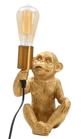 Lampa de masa Monkey, Mauro Ferretti, 1 x E27, 40W, 17x14.5x25 cm, auriu