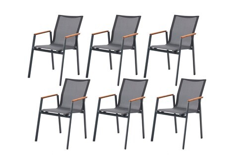 Set scaune de gradina 6 piese, Divona, Next Chair, Antracit