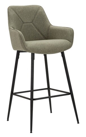 Set 2 scaune de bar, Grey, Mauro Ferretti, 55 x 55 x 109 cm, placaj/metal/textil, gri/negru