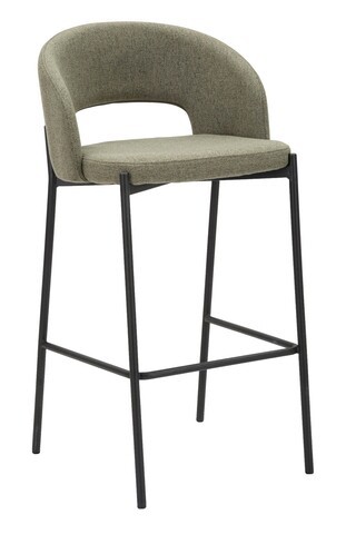 Set 2 scaune de bar, Helsinki, Mauro Ferretti, 50 x 52 x 99 cm, placaj/metal/textil, verde/negru