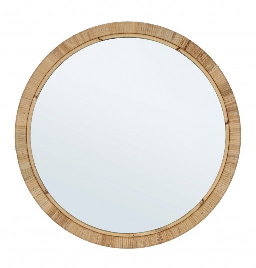 Oglinda decorativa Hakima Round, Bizzotto, Ø60 x 2 cm, ratan/MDF, natural