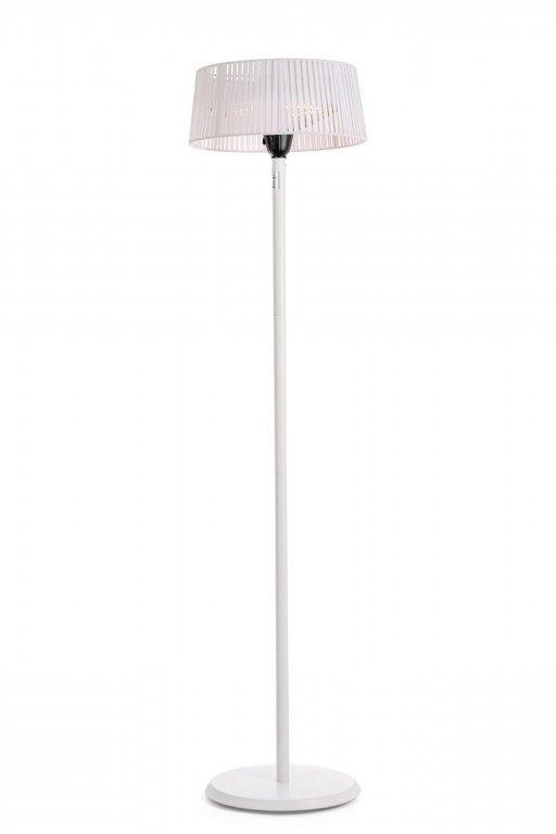 Lampadar cu incalzitor electric Holen, Bizzotto, Ø50 x 205 cm, 1500W, 8000 ore, rezerva tub halogen, aluminiu/otel/sfoara, alb