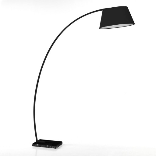 Lampadar negru cu abajur textil (înălțime 205 cm) Yet – Tomasucci