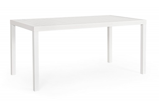 Masa pentru gradina Hilde, Bizzotto, 150 x 80 x 75 cm, aluminiu, alb
