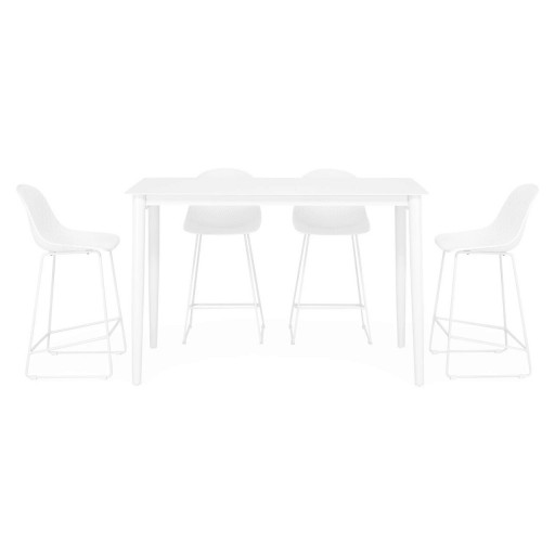 Set mobilier pentru gradina/terasa Fountain/Gardenia, 5 piese aluminiu, alb