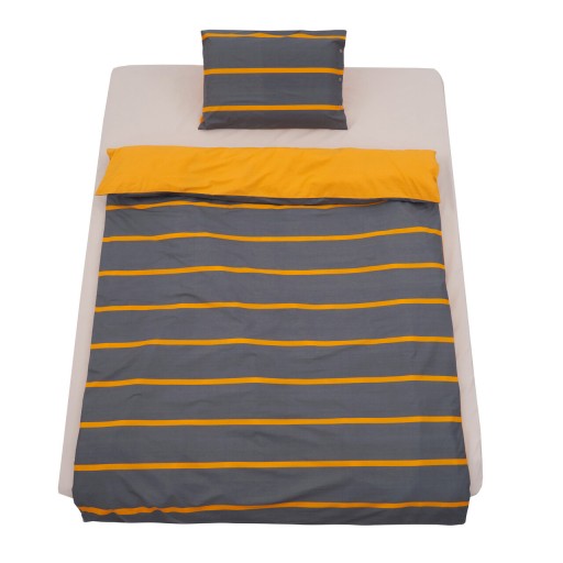Lenjerie de pat pentru o persoana Heinner Home, 150x200 cm, bumbac, gri inchis/portocaliu
