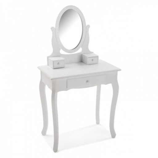 Masa de toaleta / machiaj cu oglinda, Versa, Kate, 40 x 129.5 x 70 cm, mdf, alb