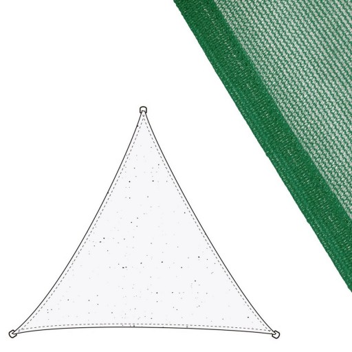 Parasolar triunghiular Awning, 3 x 3 m, polietilena, verde