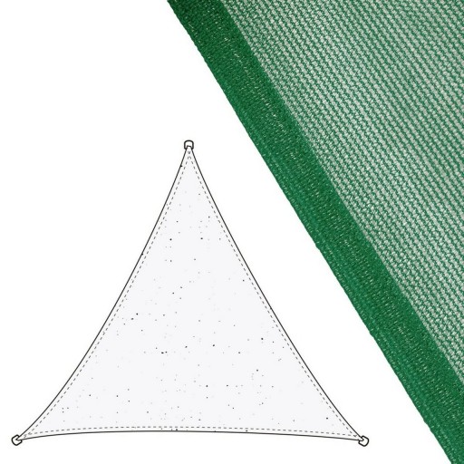 Parasolar triunghiular Awning, 3.5 x 3.5 m, polietilena, verde