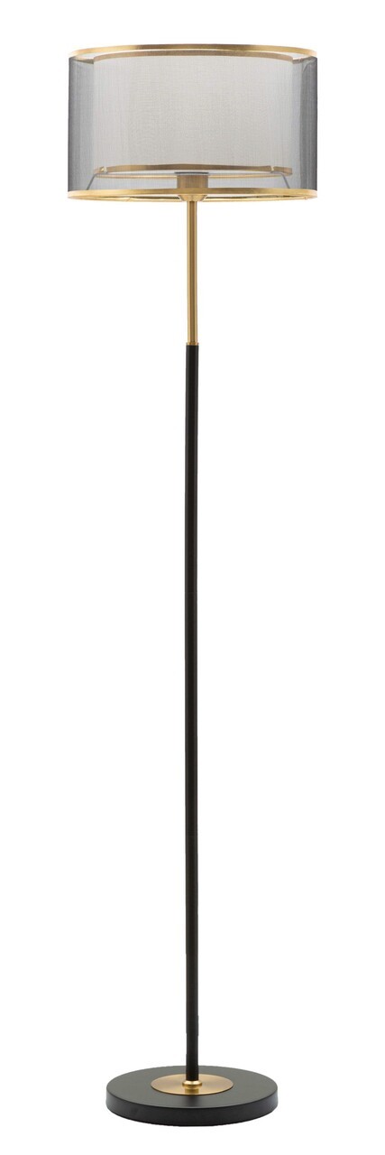 Lampadar Levels, Mauro Ferretti, Ø35 x 153 cm, 1 x E27, 40W, fier/textil, negru/auriu