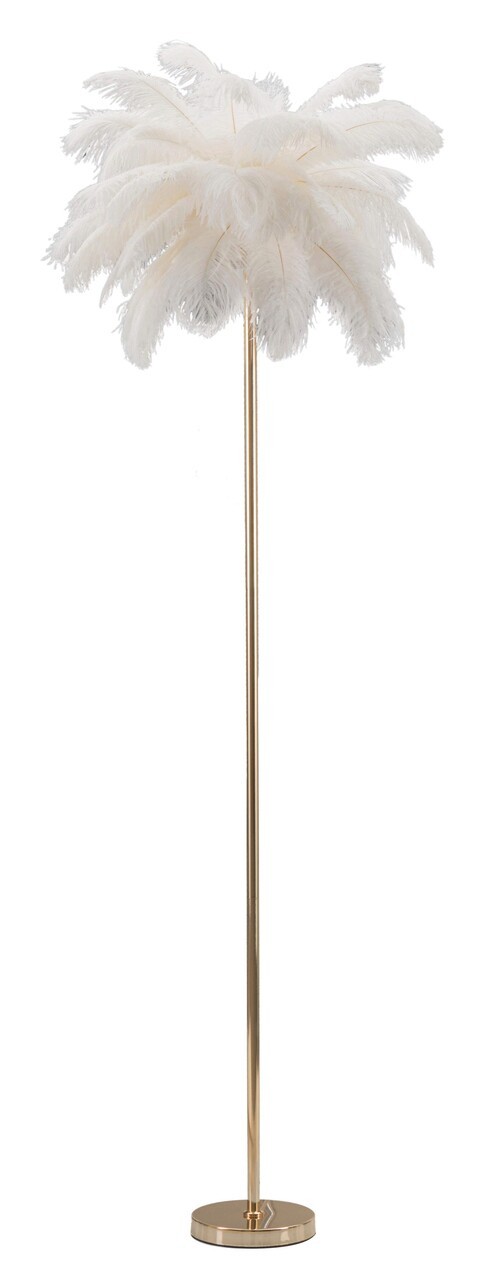 Lampadar Palm White, Mauro Ferretti, Ø55 x 160 cm, 3 x E14, 40W, fier, auriu/alb