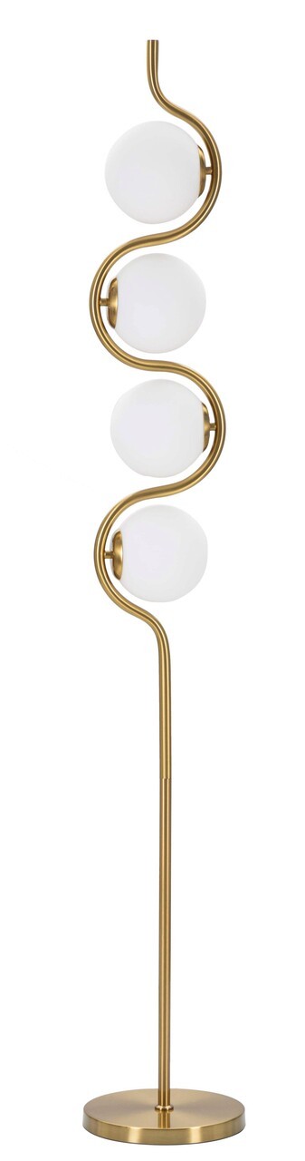 Lampadar Glamy, Mauro Ferretti, Ø25 x 165 cm, 4 x E14, 40W, fier/sticla, auriu/alb