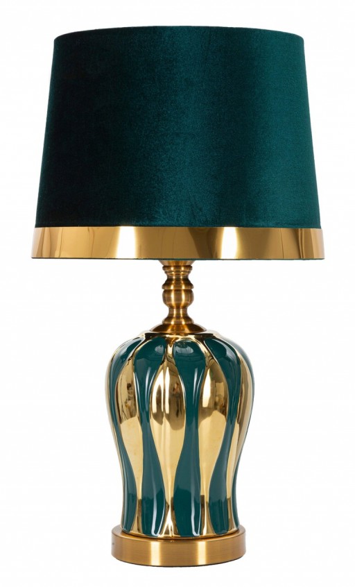 Lampa de masa Glam, Mauro Ferretti, Ø30 x 53 cm, 1 x E27, 40W, ceramica/fier, verde