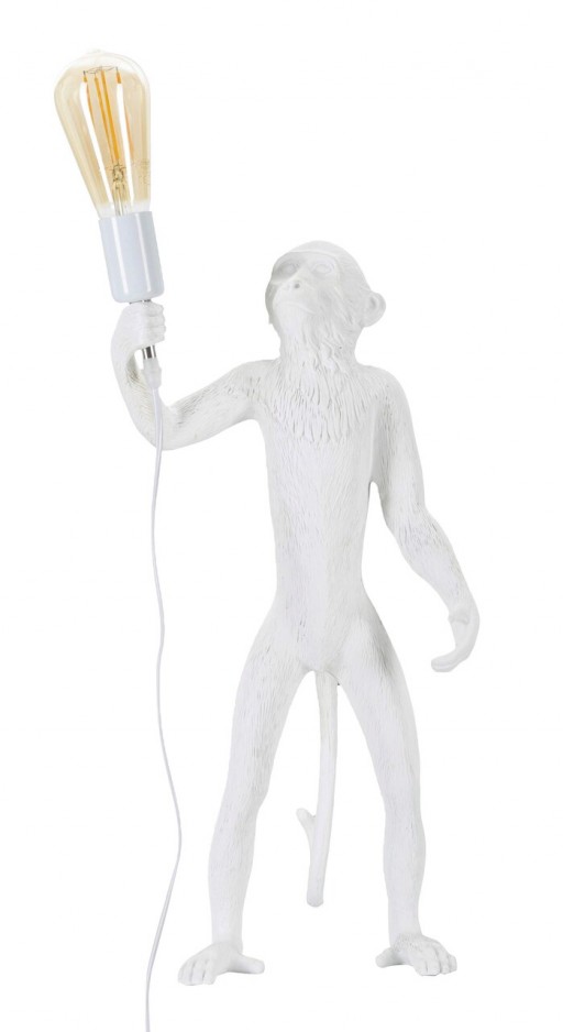 Lampa de masa Monkey, Mauro Ferretti, Ø26 x 55 cm, 1 x E27, 40W, polirasina, alb