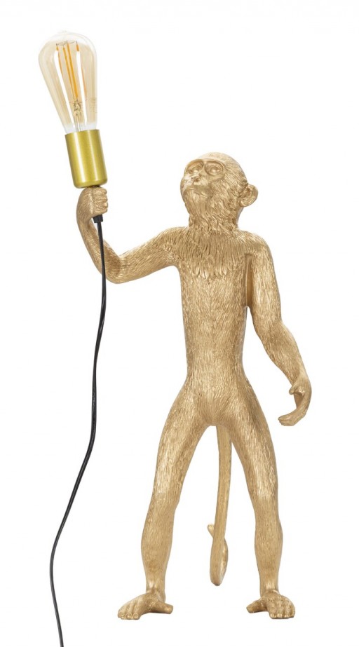 Lampa de masa Monkey, Mauro Ferretti, Ø26 x 55 cm, 1 x E27, 40W, polirasina, auriu