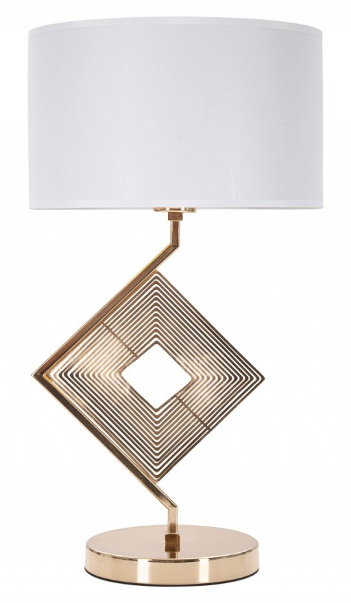 Lampa de masa Move, Mauro Ferretti, Ø30 x 56 cm, 1 x E27, 40W, fier/textil, auriu/alb