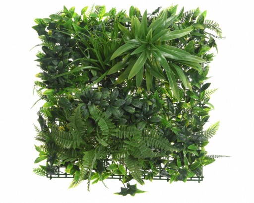 Panou verde artificial / gradina verticala artificiala Mix Leaf, Decoris, 50 x 50 cm, plastic, verde